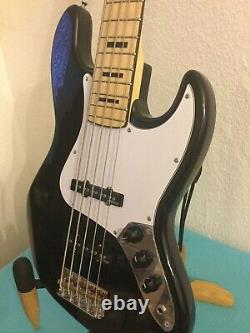 Vintage Five String Jazz Rock Bass Guitar. VJ75 MBK (WICKED 5st!)