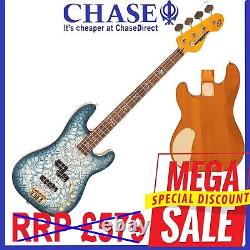 Vintage JDV40 Electric Bass Guitar Joe Doe'Lutetia' in Blueburst RRP £579