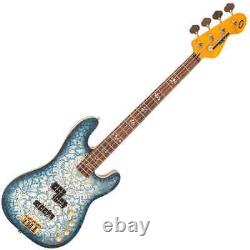 Vintage JDV40 Electric Bass Guitar Joe Doe'Lutetia' in Blueburst RRP £579