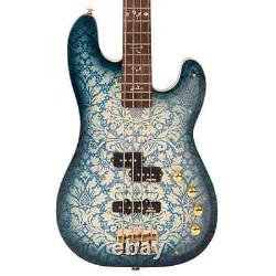 Vintage JDV40 Electric Bass Guitar Joe Doe'Lutetia' in Blueburst RRP £579