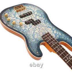 Vintage JDV40 Electric Bass Guitar Joe Doe'Lutetia' in Blueburst RRP £579