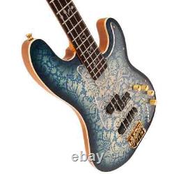 Vintage JDV40 Electric Bass Guitar Joe Doe'Lutetia' in Blueburst RRP £579