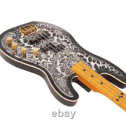 Vintage JDV44 Electric Bass Guitar Joe Doe'Lutetia' in Blackburst RRP £579