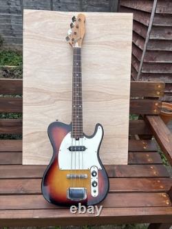Vintage MIJ Short-Scale Bass Guitar 22 Frets Sunburst Teisco/Kawai Style