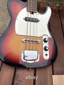 Vintage MIJ Short-Scale Bass Guitar 22 Frets Sunburst Teisco/Kawai Style Vintage MIJ Short-Scale Bass Guitar 22 Frets Sunburst Teisco/Kawai Style