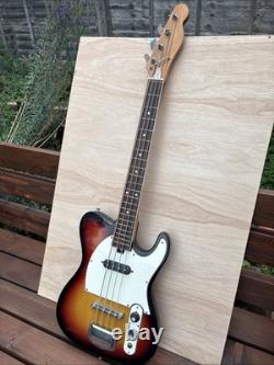 Vintage MIJ Short-Scale Bass Guitar 22 Frets Sunburst Teisco/Kawai Style