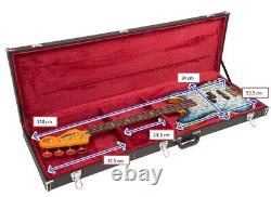 Vintage Premium Electric Bass Guitar Hard Shell Wood Case Black by Joe Doe