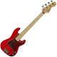 Vintage V30 Maple 7/8 Size Coaster Series Bass Guitar Gloss Red