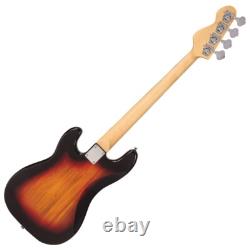Vintage V40 Coaster Series Bass Guitar 3 Tone Sunburst
