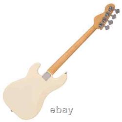 Vintage V40 Coaster Series Bass Guitar Vintage White