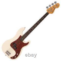 Vintage V40 Coaster Series Bass Guitar Vintage White