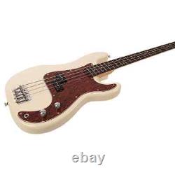 Vintage V40 Coaster Series Bass Guitar Vintage White