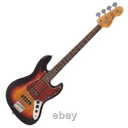 Vintage V49 Coaster Series Bass Guitar 3 Tone Sunburst