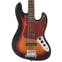 Vintage V49 Coaster Series Bass Guitar 3 Tone Sunburst