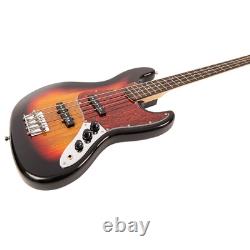 Vintage V49 Coaster Series Bass Guitar 3 Tone Sunburst