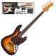 Vintage V49 Coaster Series Bass Guitar Pack 3 Tone Sunburst