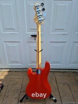 Vintage V4 Maple Board Reissued Bass Guitar Firenza Red