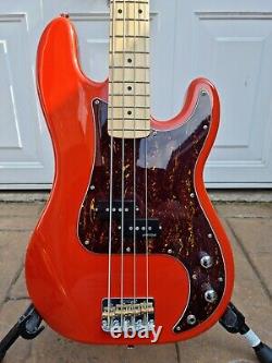 Vintage V4 Maple Board Reissued Bass Guitar Firenza Red
