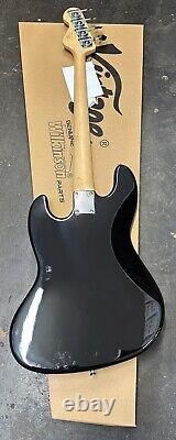 Vintage VJ74BLK Basss Guitar in Glass Black