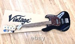 Vintage VJ74BLK Gloss Black Bass Guitar