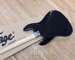 Vintage VJ74BLK Gloss Black Bass Guitar