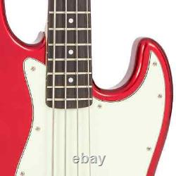 Vintage VJ74 ReIssued Bass Guitar Candy Apple Red