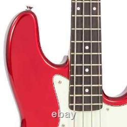 Vintage VJ74 ReIssued Bass Guitar Candy Apple Red