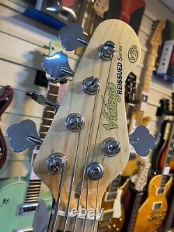 Vintage VJ75 ReIssued Maple Fingerboard Bass Guitar 5-String Natural Ash