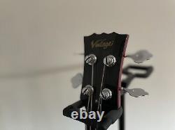 Vintage VS4 ReIssued Bass Guitar Bundle Cherry Red
