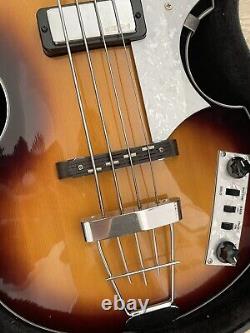 Vintage VVB4 Hofner Style Violin Bass With La Bella Flatwound Strings And Case