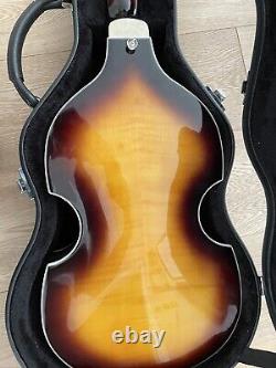 Vintage VVB4 Hofner Style Violin Bass With La Bella Flatwound Strings And Case