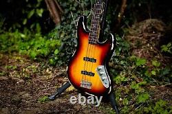 Vintage Vj74mr Icon Series Jazz Bass Reissue Sunburst Excellent Player