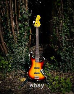 Vintage Vj74mr Icon Series Jazz Bass Reissue Sunburst Excellent Player