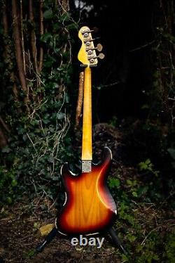 Vintage Vj74mr Icon Series Jazz Bass Reissue Sunburst Excellent Player