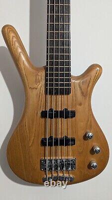 Warwick Corvette 5 string bass guitar 1998 German Made Ash Wenge Neck Hard Case
