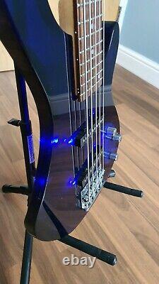 Wesley Blue Acrylic Lucite 5 string Bass Guitar READ DESCRIPTION