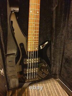 Yamaha RBX375 Active 5 String Bass Guitar In Black with case and belt