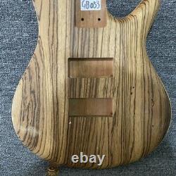 Zebra Wood Top DIY Project Electric Bass Guitar Body